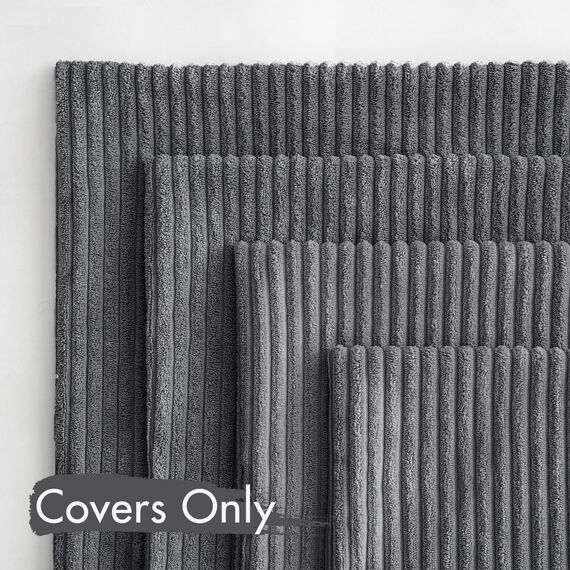 MIULEE 4er Set Kissenbezüge Kord Kissenhülle Dekorative Kissenbezug Sofakissen Couchkissen Dekokissen Zierkissenbezug Deko Kissenhülle mit Verstecktem Reißverschluss 50x50cm 20x20in Dunkelgrau