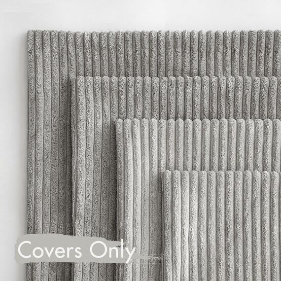 MIULEE 4er Set Kissenbezüge Kord Kissenhülle Dekorative Kissenbezug Sofakissen Couchkissen Dekokissen Zierkissenbezug Deko Kissenhülle mit Verstecktem Reißverschluss 40x40cm 16x16in Hellgrau