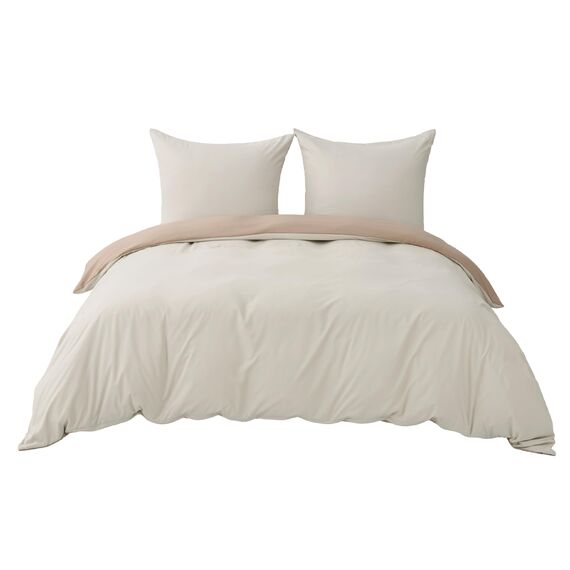 BEDSURE Bettwäsche 155x220 3teilig Khaki/Beige - Bettwäsche-Sets Bettbezug 155x220 mit 2 Kissenbezüge 80x80 cm, Oeko-TEX Wendebettwäsche Bedding mit Reißverschluss