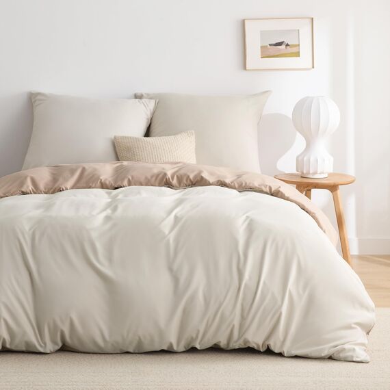 BEDSURE Bettwäsche 200x220 3teilig Khaki/Beige - Bettwäsche-Sets Bettbezug 200x220 mit 2 Kissenbezüge 80x80 cm, Oeko-TEX Wendebettwäsche Bedding mit Reißverschluss