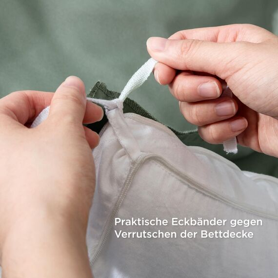 BEDSURE Bettwäsche 135x200 2teilig Salbeigrün - 1 Bettbezug 135x200 cm + 1 Kissenbezug 80X80 cm, ÖKO-TEX Bettwäsche-Sets Grün Polyester Mikrofaser mit Reißverschluss