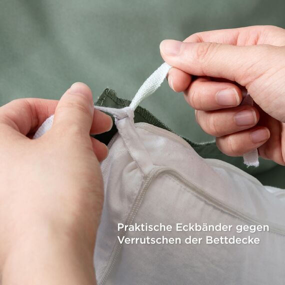 BEDSURE Bettwäsche 135x200 4teilig Salbeigrün - 2 Bettbezüge 135x200 cm + 2 Kissenbezüge 80X80 cm, ÖKO-TEX Bettwäsche-Sets Grün Polyester Mikrofaser mit Reißverschluss