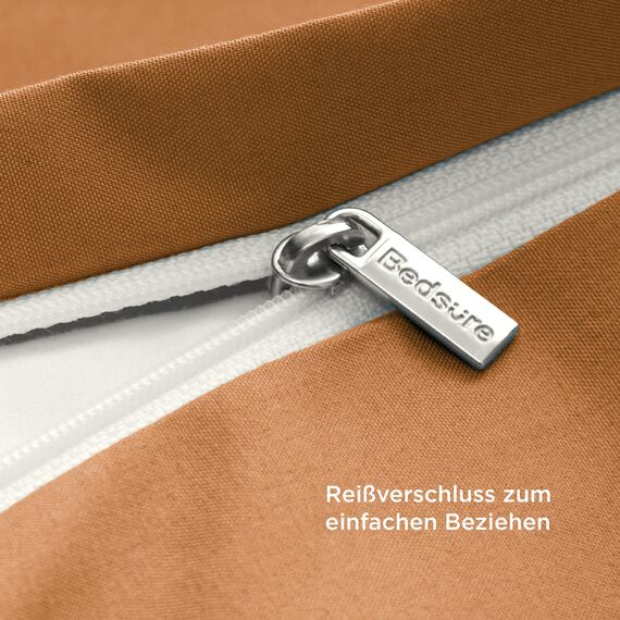 BEDSURE Bettwäsche 135x200 2teilig Orange - 1 Bettbezug 135x200 cm 1 Kissenbezug 80X80 cm, ÖKO-TEX Bettwäsche-Sets Gebrannte Orange Polyester Mikrofaser mit Reißverschluss