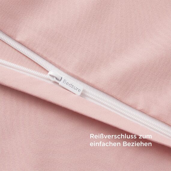 BEDSURE Bettwäsche 155x220 Blasses Erröten - 1 Bettbezug 155x220 cm 2 Kissenbezüge 80X80 cm, ÖKO-TEX Bettwäsche-Sets Rosa Polyester Mikrofaser mit Reißverschluss