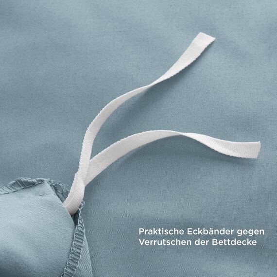 BEDSURE Bettwäsche 135x200 4teilig Mineralblau - 2 Bettbezüge 135x200 cm + 2 Kissenbezüge 80X80 cm, ÖKO-TEX Bettwäsche-Sets Blau Polyester Mikrofaser mit Reißverschluss
