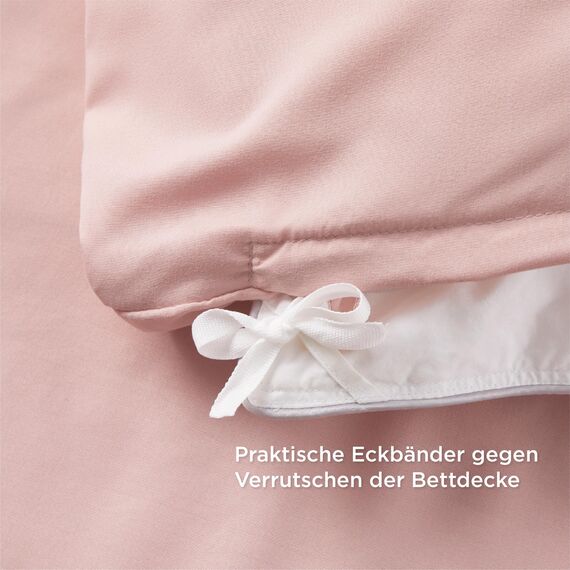 BEDSURE Bettwäsche 155x220 Blasses Erröten - 1 Bettbezug 155x220 cm 2 Kissenbezüge 80X80 cm, ÖKO-TEX Bettwäsche-Sets Rosa Polyester Mikrofaser mit Reißverschluss