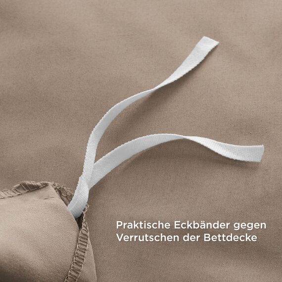 BEDSURE Bettwäsche 155x220 3teilig Khaki - 1 Bettbezug 155x220 cm + 2 Kissenbezüge 80X80 cm, ÖKO-TEX Bettwäsche-Sets Braun Polyester Mikrofaser mit Reißverschluss