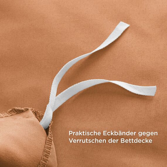 BEDSURE Bettwäsche 220x240 3teilig Orange - 1 Bettbezug 240x220 cm 2 Kissenbezüge 80X80 cm, ÖKO-TEX Bettwäsche-Sets Gebrannte Orange Polyester Mikrofaser mit Reißverschluss