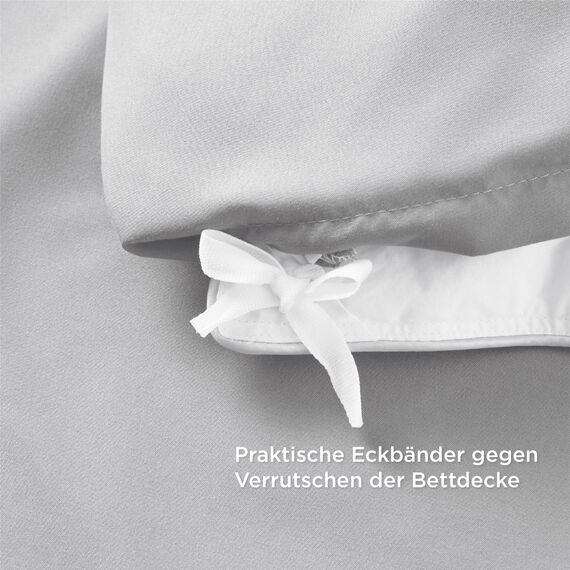 BEDSURE Bettwäsche 135x200 2teilig Silbergrau - 1 Bettbezug 135x200 cm + 1 Kissenbezug 80X80 cm, ÖKO-TEX Bettwäsche-Sets Grau Polyester Mikrofaser mit Reißverschluss