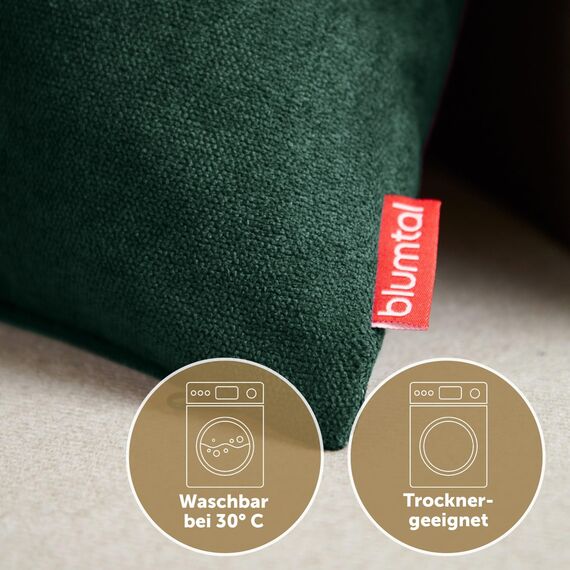 Blumtal 2er Set Kissenbezug 50x50 dunkelgrün - kuschelige Chenille Kissenbezüge mit verstecktem Reißverschluss, Oekotex Zertifizierte Kissenhülle für Deko-Kissen Sofakissen Polster & Zierkissen