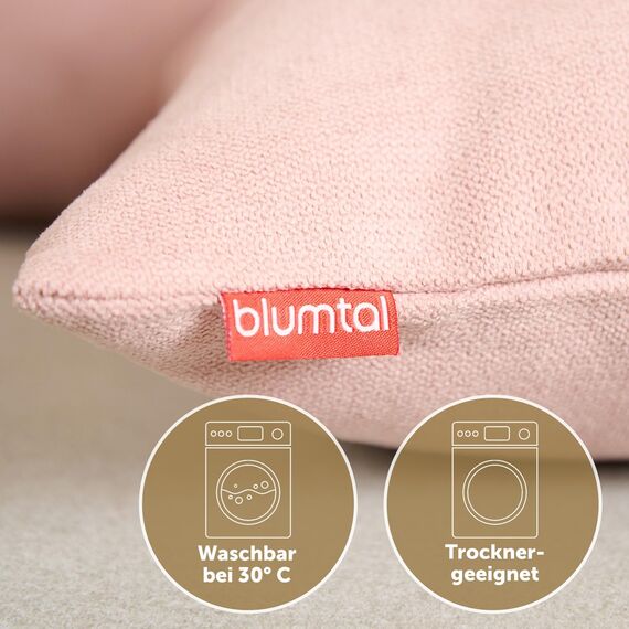 Blumtal 2er Set Kissenbezug 30x50 rosa - kuschelige Chenille Kissenbezüge mit verstecktem Reißverschluss, Oekotex Zertifizierte Kissenhülle für Deko-Kissen Sofakissen Polster & Zierkissen