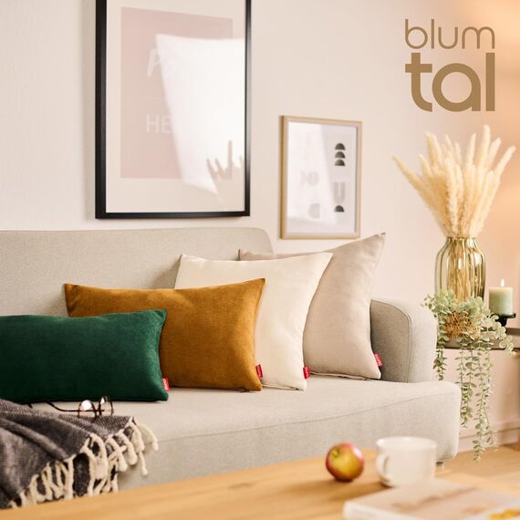 Blumtal 2er Set Kissenbezug 45x45 dunkelgrün - kuschelige Chenille Kissenbezüge mit verstecktem Reißverschluss, Oekotex Zertifizierte Kissenhülle für Deko-Kissen Sofakissen Polster & Zierkissen