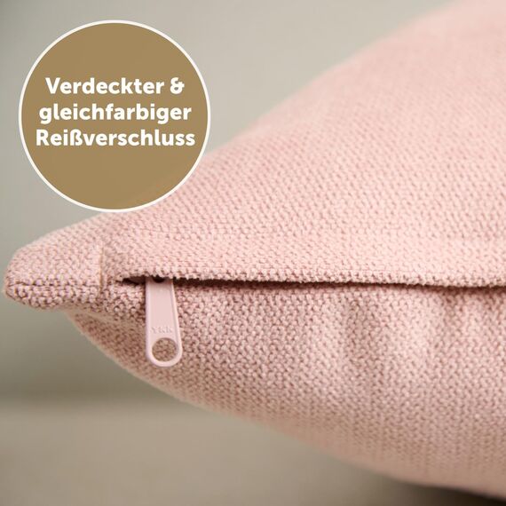 Blumtal 2er Set Kissenbezug 30x50 rosa - kuschelige Chenille Kissenbezüge mit verstecktem Reißverschluss, Oekotex Zertifizierte Kissenhülle für Deko-Kissen Sofakissen Polster & Zierkissen