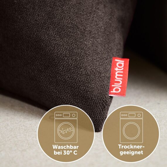 Blumtal 2er Set Kissenbezug 50x50 braun - kuschelige Chenille Kissenbezüge mit verstecktem Reißverschluss, Oekotex Zertifizierte Kissenhülle für Deko-Kissen Sofakissen Polster & Zierkissen