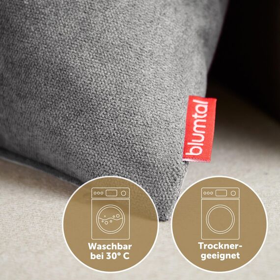 Blumtal 2er Set Kissenbezug 50x50 grau - kuschelige Chenille Kissenbezüge mit verstecktem Reißverschluss, Oekotex Zertifizierte Kissenhülle für Deko-Kissen Sofakissen Polster & Zierkissen