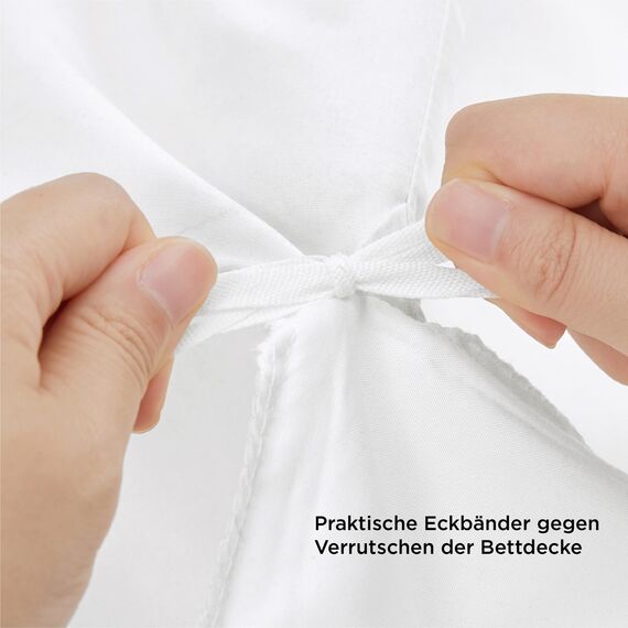 BEDSURE Bettwäsche 135x200 4teilig Weiß - 2 Bettbezüge 135x200 cm + 2 Kissenbezüge 80X80 cm, ÖKO-TEX Bettwäsche-Sets Weiß Polyester Mikrofaser mit Reißverschluss