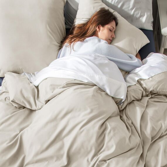 BEDSURE Bettwäsche 135x200 2teilig Leinen - 1 Bettbezug 135x200 cm + 1 Kissenbezug 80X80 cm, ÖKO-TEX Bettwäsche-Sets Beige Polyester Mikrofaser mit Reißverschluss