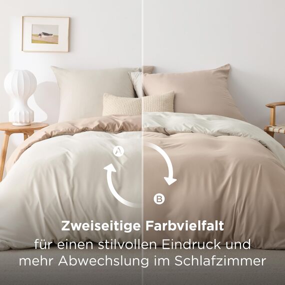 BEDSURE Bettwäsche 200x200 3teilig Khaki/Beige - Bettwäsche-Sets Bettbezug 200x200 mit 2 Kissenbezüge 80x80 cm, Oeko-TEX Wendebettwäsche Bedding mit Reißverschluss