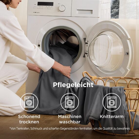 BEDSURE Bettwäsche 135x200 4teilig Anthrazit - 2 Bettbezüge 135x200 cm + 2 Kissenbezüge 80X80 cm, ÖKO-TEX Bettwäsche-Sets Grau Polyester Mikrofaser mit Reißverschluss