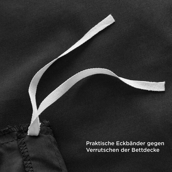 BEDSURE Bettwäsche 220x240 3teilig Schwarz - 1 Bettbezug 240x220 cm + 2 Kissenbezüge 80X80 cm, ÖKO-TEX Bettwäsche-Sets Schwarz Polyester Mikrofaser mit Reißverschluss