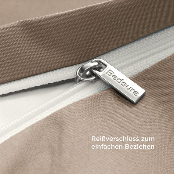 BEDSURE Bettwäsche 135x200 2teilig Khaki - 1 Bettbezug 135x200 cm + 1 Kissenbezug 80X80 cm, ÖKO-TEX Bettwäsche-Sets Braun Polyester Mikrofaser mit Reißverschluss