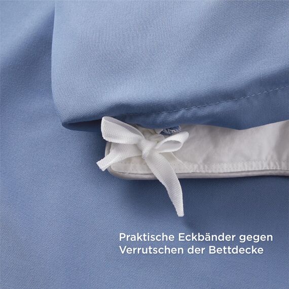BEDSURE Bettwäsche 135x200 2teilig Schieferblau - 1 Bettbezug 135x200 cm + 1 Kissenbezug 80X80 cm, ÖKO-TEX Bettwäsche-Sets Blau Polyester Mikrofaser mit Reißverschluss