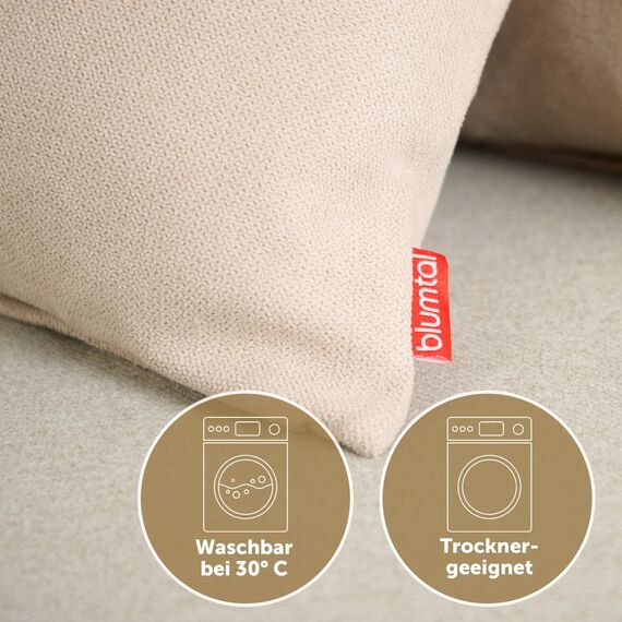 Blumtal 2er Set Kissenbezug 40x60 Taupe - kuschelige Chenille Kissenbezüge mit verstecktem Reißverschluss, Oekotex Zertifizierte Kissenhülle für Deko-Kissen Sofakissen Polster & Zierkissen