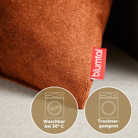 Blumtal 2er Set Kissenbezug 50x50 orange - kuschelige Chenille Kissenbezüge mit verstecktem Reißverschluss, Oekotex Zertifizierte Kissenhülle für Deko-Kissen Sofakissen Polster & Zierkissen