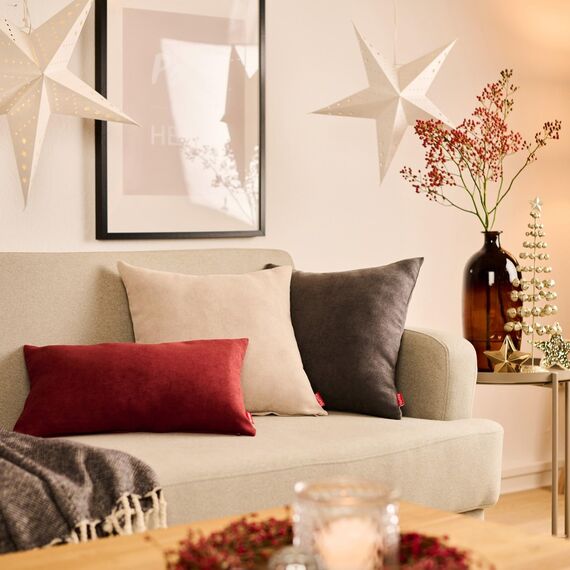 Blumtal Chenille Kissenbezug 30x50 cm im 2er Set - OEKO-TEX zertifizierte Kissenhülle 30x50 cm - Sofakissen 30x50 cm Bezug mit verstecktem Reißverschluss - Kissenhülle für Deko-Kissen in Spicy Mustard