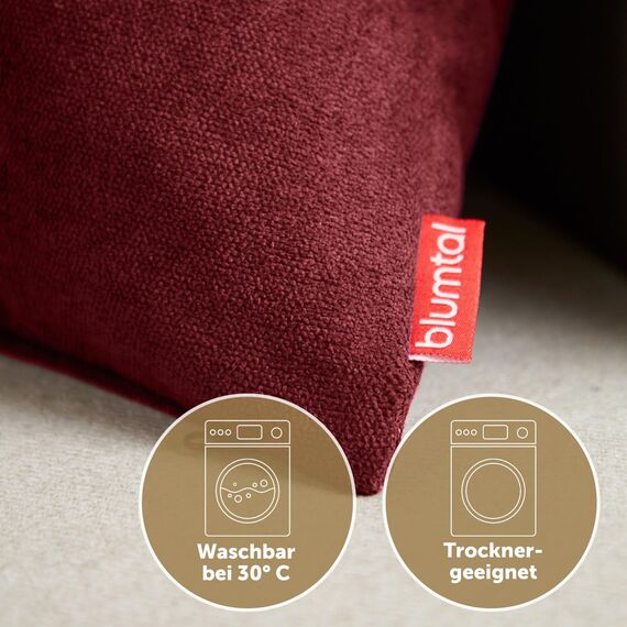 Blumtal 2er Set Kissenbezug 60x60 rot - kuschelige Chenille Kissenbezüge mit verstecktem Reißverschluss, Oekotex Zertifizierte Kissenhülle für Deko-Kissen Sofakissen Polster & Zierkissen