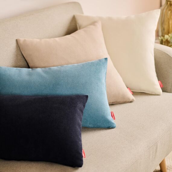 Blumtal 2er Set Kissenbezug 45x45 dunkelblau - kuschelige Chenille Kissenbezüge mit verstecktem Reißverschluss, Oekotex Zertifizierte Kissenhülle für Deko-Kissen Sofakissen Polster & Zierkissen