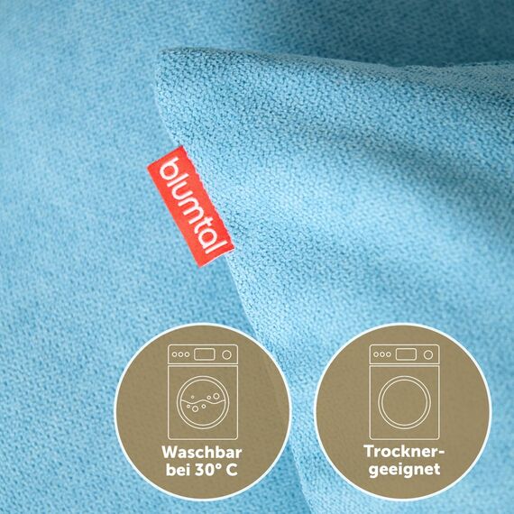 Blumtal 2er Set Kissenbezug 60x60 hellblau - kuschelige Chenille Kissenbezüge mit verstecktem Reißverschluss, Oekotex Zertifizierte Kissenhülle für Deko-Kissen Sofakissen Polster & Zierkissen