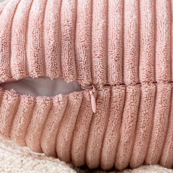 EMEMA Kissenbezug 30x50 cm Kordsamt Kissenbezüge Dekokissen Sofakissen Cord Kissenhülle Zierkissenbezug Kord Dekorative Weiche für Sofa Wohnzimmer Schlafzimmer 2er Set Rosa