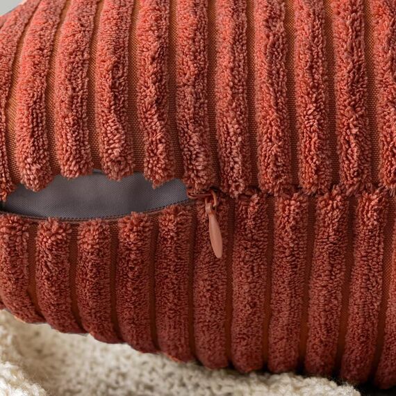 EMEMA Kissenbezug 40x40 cm Herbst Kordsamt Kissenbezüge Dekokissen Sofakissen Cord Kissenhülle Zierkissenbezug Kord Dekorative Weiche für Sofa Wohnzimmer Schlafzimmer 2er Set Karamell