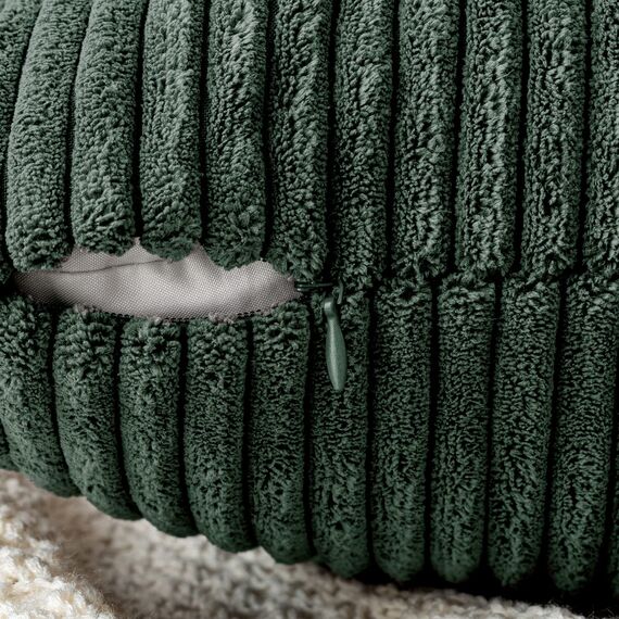 EMEMA Kissenbezug 30x50 cm Kordsamt Kissenbezüge Dekokissen Sofakissen Cord Kissenhülle Zierkissenbezug Kord Dekorative Weiche für Sofa Wohnzimmer Schlafzimmer 2er Set Dunkelgrün