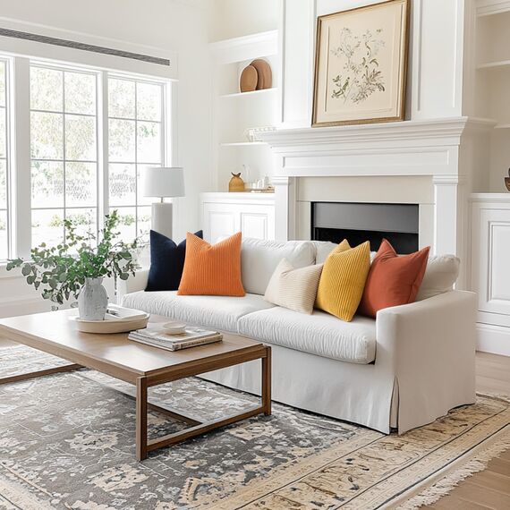 MIULEE 2er Set Kissenbezüge Kord Kissenhülle Dekorative Kissenbezug Sofakissen Couchkissen Dekokissen Zierkissenbezug Kuschelkissen für Sofa Schlafzimmer Wohnzimmer 50x50 cm Senfgelb