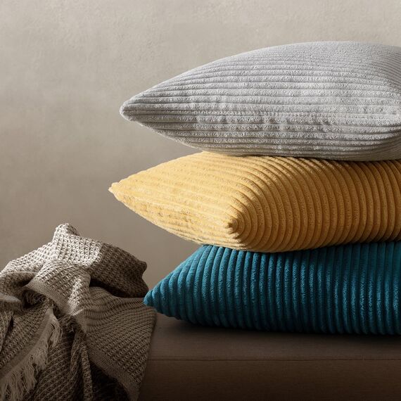 MIULEE 2er Set Kissenbezüge Kord Kissenhülle Dekorative Kissenbezug Sofakissen Couchkissen Dekokissen Zierkissenbezug Deko Kissenhülle mit Verstecktem Reißverschluss 30x50cm 12x20in Blauer See