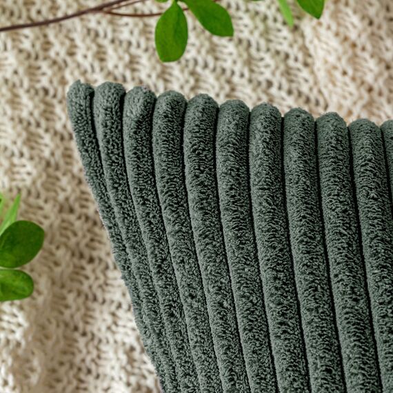 EMEMA Kissenbezug 40x60 cm Kordsamt Kissenbezüge Dekokissen Sofakissen Cord Kissenhülle Zierkissenbezug Kord Dekorative Weiche für Sofa Wohnzimmer Schlafzimmer 2er Set Dunkelgrün