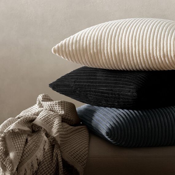 MIULEE 2er Set Kissenbezüge Kord Kissenhülle Dekorative Kissenbezug Sofakissen Couchkissen Dekokissen Zierkissenbezug Deko Kissenhülle mit Verstecktem Reißverschluss 40x80 cm Grau