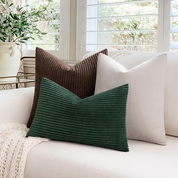 MIULEE 2er Set Kissenbezüge Kord Kissenhülle Dekorative Kissenbezug Sofakissen Couchkissen Dekokissen Zierkissenbezug Deko Kissenhülle mit Verstecktem Reißverschluss 40x40cm 16x16in