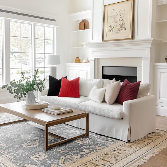 MIULEE 2er Set Kissenbezüge Kord Kissenhülle Dekorative Kissenbezug Sofakissen Couchkissen Dekokissen Zierkissenbezug Deko Kissenhülle mit Verstecktem Reißverschluss 40x40 cm Rot