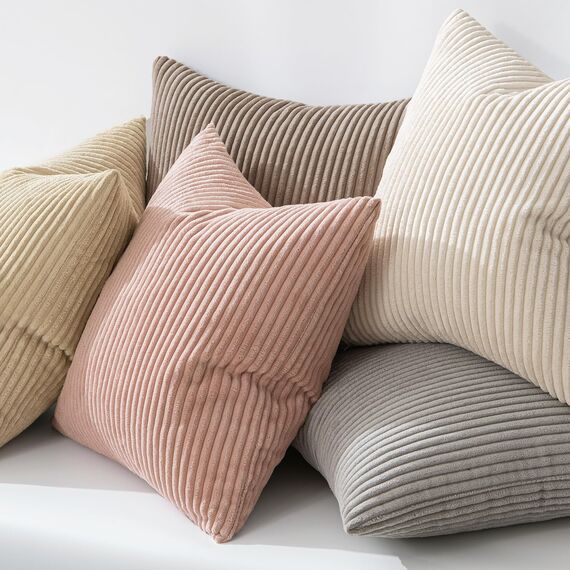 MIULEE 2er Set Kissenbezüge Kord Kissenhülle Dekorative Kissenbezug Sofakissen Couchkissen Dekokissen Zierkissenbezug Deko Kissenhülle mit Verstecktem Reißverschluss 40x40 cm Rosa