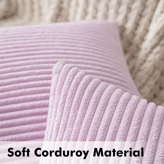 MIULEE 2er Set Kissenbezüge Kord Kissenhülle Dekorative Kissenbezug Sofakissen Couchkissen Dekokissen Zierkissenbezug Deko Kissenhülle mit Verstecktem Reißverschluss 40x40 cm Violett