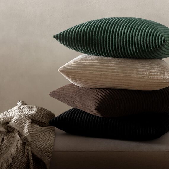 MIULEE 2er Set Kissenbezüge Cord Kissenbezug Kissenhülle Dekorative Zierkissen Sofakissen Couchkissen Dekokissen Zierkissenbezug Deko Kissenhülle für Sofa Wohnzimmer 50x50 cm Braun