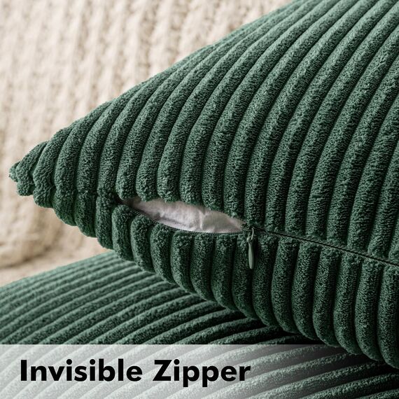 MIULEE 2er Set Kissenbezüge Kord Kissenhülle Dekorative Kissenbezug Sofakissen Couchkissen Dekokissen Zierkissenbezug Deko Kissenhülle mit Verstecktem Reißverschluss 40x40cm 16x16in