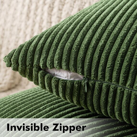 MIULEE 2er Set Kissenbezüge Kordsamt Kissenbezug Zierkissenbezug Dekokissen Sofakissen Kord Kissenhülle Dekorative Zierkissenbezüge Kissen für Sofa Sessel Zuhause Schlafzimmer 60x60cm Matcha Grün