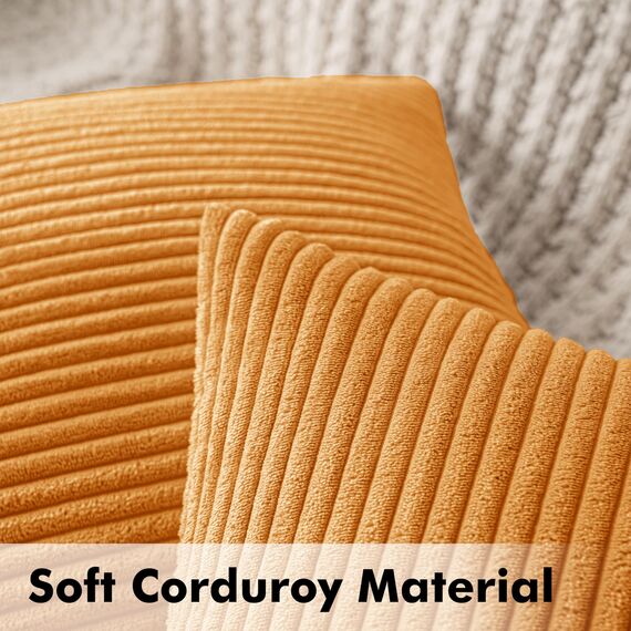 MIULEE 2er Set Kissenbezüge Kord Kissenhülle Dekorative Kissenbezug Sofakissen Couchkissen Dekokissen Zierkissenbezug Deko Kissenhülle mit Verstecktem Reißverschluss 40x40cm 16x16in Orange gebrannt