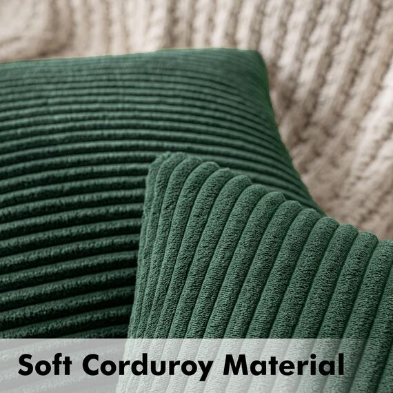 MIULEE 2er Set Kissenbezüge Kord Kissenhülle Dekorative Kissenbezug Sofakissen Couchkissen Dekokissen Zierkissenbezug Deko Kissenhülle mit Verstecktem Reißverschluss 50x50cm 20x20in