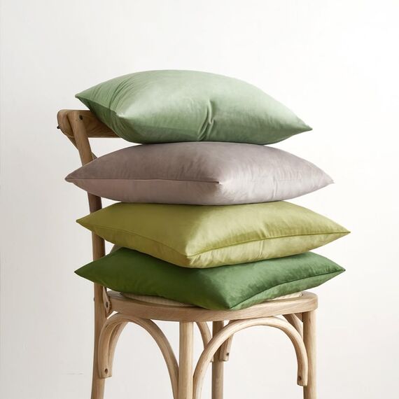 MIULEE 2er Set Kissenbezug Kissenhülle Dekorative Dekokissen Sofakissen Quadrat Wurfkissenbezug mit Verstecktem Reißverschluss Sofa Schlafzimmer 18x18 Zoll 45x45 cm Erbsen Grün