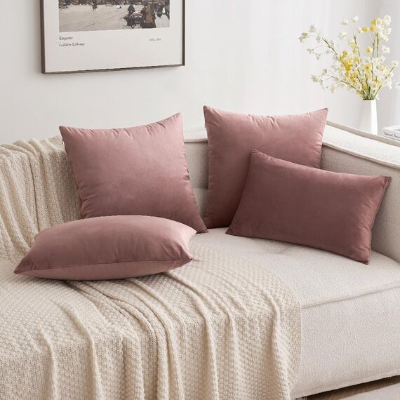 MIULEE 2er Set Kissenbezug Kissenhülle Dekorative Dekokissen Sofakissen Quadrat Wurfkissenbezug mit Verstecktem Reißverschluss Sofa Schlafzimmer 20x20 Zoll 50x50 cm Marmelade